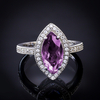 Anillo Hermoso de Alejandrita en Plata ( Azul a Morado )