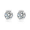 Aretes Blancos de Swarovski en Plata de Ley