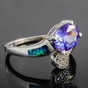 Opalo Australiano y Tanzanita en Anillo de Plata