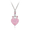 Collar de Corazon con Espada Color Rosa Swarovski