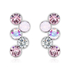 Aretes de Swarovski en Forma de círculos tonos rosas