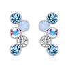 Aretes de Swarovski en Forma de círculos tonos en Azul