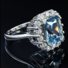 Precioso Anillo con Aguamarina en Plata de Ley