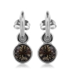 Aretes Redondos de Cristal Swarovski color Negro
