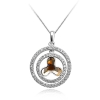 Dije de Cristal Swarovski Color Ambar en Plata de Ley