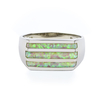 Anillo de Plata Con Opalo Blanco para Caballero