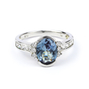 Anillo de Plata con Alejandrita Bicolor ( Azul/Verde)