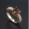 Anillo de Topacio con Baño de Oro