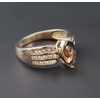 Anillo de Plata .925 con Baño de Oro y Topacio