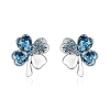 Hermosos Aretes Azules de Swarovski en forma de Trébol