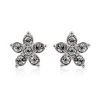 Aretes de Cristal Swarovski Color Blanco en Forma de Flor
