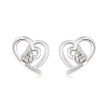 Aretes de Swarovski Color Blanco con Rodio en Forma de Corazón