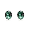 Aretes de Swarovski Verde en Plata de Ley