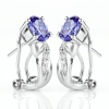 Aretes de Plata con Tanzanita Omega Clip