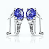 Tanzanite Silver Clip Earrings