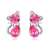 Aretes de Gatito de Cristal Swarovski Color Rosa