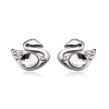 Aretes Color Blanco de Swarovski con Rodio en Forma de Cisne