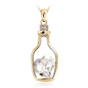 Collar de Cristal Swarovski en Forma de Botella con Baño de Oro 18k