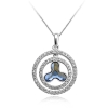 Dije de Cristal Swarovski Color Azul en Plata de Ley