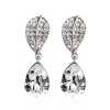 Hermosos Aretes de Cristal Swarovski Baño de 14k de Oro Blanco