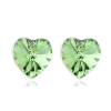 Hermosos Aretes de Cristal Swarovski Color Verde En Forma de Corazón