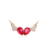 Cute Necklace with Pink Swarovski Crystal and Golden Plated