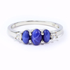 Anillo de 3 Zafiro Estrella Con Plata 925
