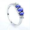Anillo de 3 Zafiro Estrella Con Plata 925
