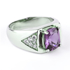 Anillo de Plata de Ley con Alejandrita Cambia de Color Para Hombre