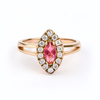 Anillo de Marquise Cut Rubi Con Baño De Oro Rosa