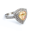 Silver Ring With Color Change Zultanite and Zirconia (Trillion Cut)