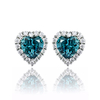 Aretes de Corazon con Alejandrita en Plata 925