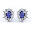 Aretes de Zafiro Estrella Con Plata de Ley 16 mm x 13 mm