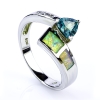 Anillo de Alejandrita con Ópalo Blanco en Plata de Ley .925