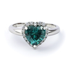 Sterling Silver Heart Ring with Alexandrite (Blue / Green)