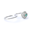 Doble Anillo Con Alejandrita Plata Solido