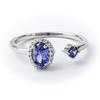 Hermoso Anillo de Doble Tanzanita en Plata de Ley 925
