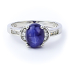 Anillo de Zafiro Estrella Con Plata 925