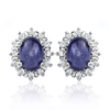 Aretes de Zafiro Estrella Con Plata de Ley 12 mm x 10 mm
