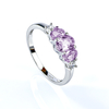 Anillo de 3 Piedras de Alejandrita Azul a Morado