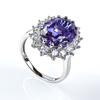 Alexandrite Princess Kate Style Silver Ring