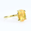 Natural Cabuchon Mexican Fire Jelly Opal 14K Gold Ring