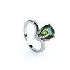 Anillo de Plata Solitario con Zultanita en Corte Pera