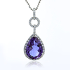 Huge Pear Cut Alexandrite .925 Silver Pendant