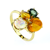 Anillo de Oro Amarillo 14K Opalo Con Zafiro Verde