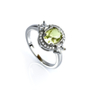 Anillo de Alejandrita Amarilla Corte Ovalada en Plata de Ley 925