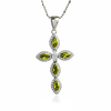 Silver Cross With Yellow Alexandrite and Zirconia