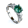 Plata de Ley Anillo de Alejandrita Corte Redonda  .925