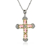 Preciosa Cruz de Plata Con Alejandrita y Circonitas 32 mm x 20 mm