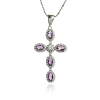 Cruz de Plata Con Amatista
